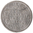 Silver Two Annas Coin of Victoria Empress of Bombay Mint of 1894.