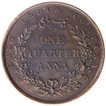 Copper One Quarter Anna Coin of East India Company of Birmingham Mint of 1858.