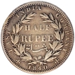 Silver Half Rupee Coin of Victoria Queen of Calcutta  Mint of 1840.