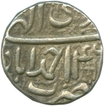 Silver One Rupee Coin of Akbar of Ahmadabad Mint of Month Di.