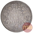 Silver One Rupee Coin of Victoria Empress of Bombay Mint of 1879.