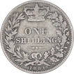 Silver One Shilling Coin of Victoria Dei Gratia of Great Britain of 1881.