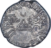 Silver Drachma Coin of Western Kshatrapas of Vijayasena.