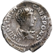 Silver Denarius Coin of Geta of Roman Empire.