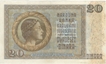 Twenty Dinara Bank Note of Yugoslavia.