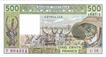 Five Hundred Cents Francs Bank Note of West Africa.