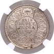 Silver Half Rupee Coin of King George V of Calcutta Mint of 1929.