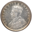 Silver Quarter Rupee Coin of King George V of Calcutta Mint of 1918.