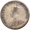 Silver Quarter Rupee Coin of King George V of Calcutta Mint of 1919.