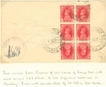 1944, KGVI, 1A, Block of 6, Tete Beche, Unit Censor cancellation Mark "V 84", Group of Two Prisoner of War Camp. Excellent Condition,