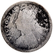 Silver Two Annas Coin of Victoria Empress of Calcutta Mint of 1882.