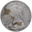 Silver One Rupee Coin of Victoria Queen of Bombay Mint of 1862.