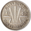 Silver Three Pence of Georgivs VI of Australia of 1943.