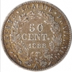 Silver Fifty Centimes of France of 1888.