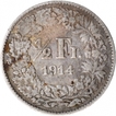 Silver Half Franc of Switzerland of 1914.