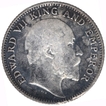 Silver Quarter Rupee Coin of King Edward VII of Calcutta Mint of 1906.