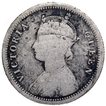 Silver Quarter Rupee Coin of Victoria Queen of Bombay Mint of 1862.