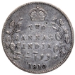 Silver Two Annas Coin of King Edward VII of Calcutta Mint of 1910.