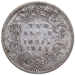 Silver Two Annas Coin of Victoria Queen of Bombay Mint of 1862.