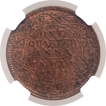 Copper One Quarter Anna Coin of Victoria Queen of Calcutta Mint of 1862.