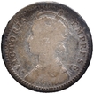 Silver Quarter Rupee Coin of Victoria Empress of Calcutta Mint of 1898.