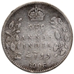 Silver Two Annas Coin of King Edward VII of Calcutta Mint of 1906.