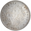 Silver One Rupee Coin of Victoria Queen of Calcutta Mint of 1840.