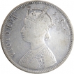 Silver One Rupee Coin of Victoria Queen of Bombay Mint of 1862.