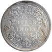 Silver One Rupee Coin of Victoria Queen of Bombay Mint of 1862.