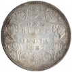 Silver One Rupee Coin of Victoria Empress of Bombay Mint of 1887.