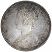 Silver One Rupee Coin of Victoria Empress of Bombay Mint of 1887.