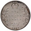 Silver One Rupee Coin of King Edward VII of Bombay Mint of 1907.