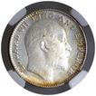 Silver Half Rupee Coin of King Edward VII of Bombay Mint of 1910.