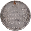 Silver Half Rupee Coin of King Edward VII of Calcutta Mint of 1907.