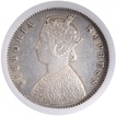 Silver Half Rupee Coin of Victoria Empress of Calcutta Mint of 1886.