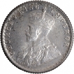 Silver Quarter Rupee Coin of King George V of Calcutta Mint of 1918.