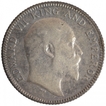 Silver Quarter Rupee Coin of King Edward VII of Calcutta Mint of 1903.