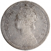 Silver Quarter Rupee Coin of Victoria Empress of Calcutta Mint of 1898.