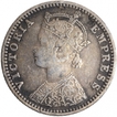 Silver Quarter Rupee Coin of Victoria Empress of Bombay Mint of 1894.