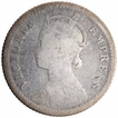 Silver Quarter Rupee Coin of Victoria Empress of Calcutta Mint of 1891.