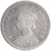 Silver Quarter Rupee Coin of Victoria Empress of Calcutta Mint of 1890.