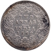 Silver Two Annas Coin of Victoria Queen of Calcutta Mint of 1862.