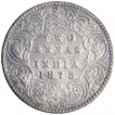 Silver Two Annas Coin of Victoria Queen of Calcutta Mint of 1875.