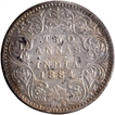 Silver Two Annas Coin of Victoria Empress of Bombay Mint of 1884.