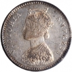 Silver Two Annas Coin of Victoria Empress of Bombay Mint of 1884.