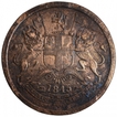 Copper Half Anna Coin of East India Company of  Calcutta Mint of 1845.