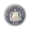 Silver Proof 10 Dollars Coin of Samoa of 1992.