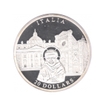 Silver Twenty Dollars Proof Coin of Italy of 2001.