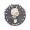 Silver Five Hundred Sika Proof Coin of Ghana of 2005.