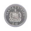 Silver Ten Dollars Proof Coin of Samoa about Olympic Games of 1996.